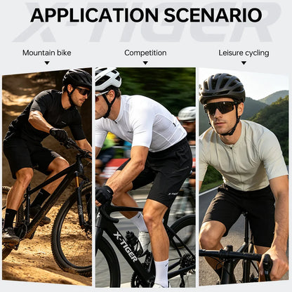 X-TIGER 2 in 1 Cycling Shorts Double Layer Loose Casual MTB Padded Shorts Waterproof Wearproof For Mountain Off-road Urban Commute Daily Wear