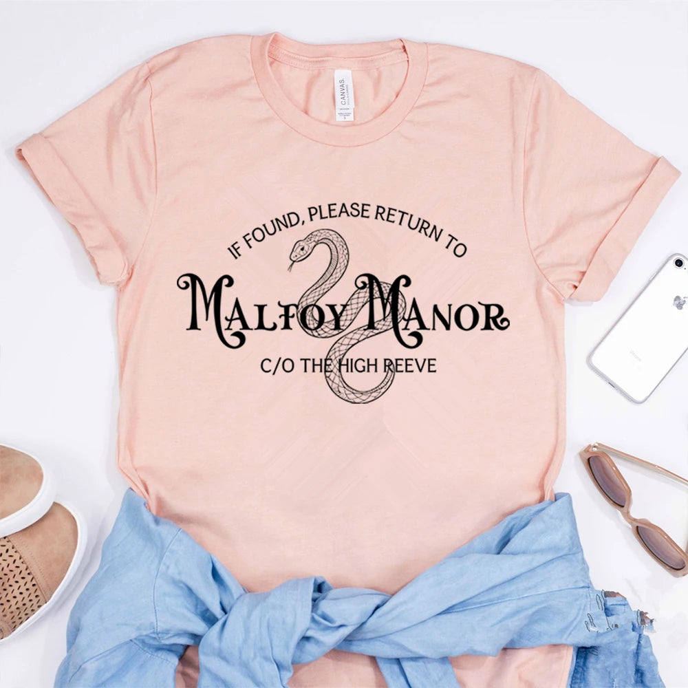 Dramione Book Club Shirt Malfoy Manor T-shirt Dramione Fanfic HP Wizard School Tee Fandom Manacled Merch Retro Short Sleeve Tops