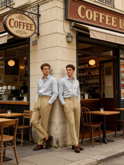 New Casual Solid Color Suit Trousers Men Spring Trendy Belt High Waist Pants Male Business Office Fashion Pleated Straight Pants