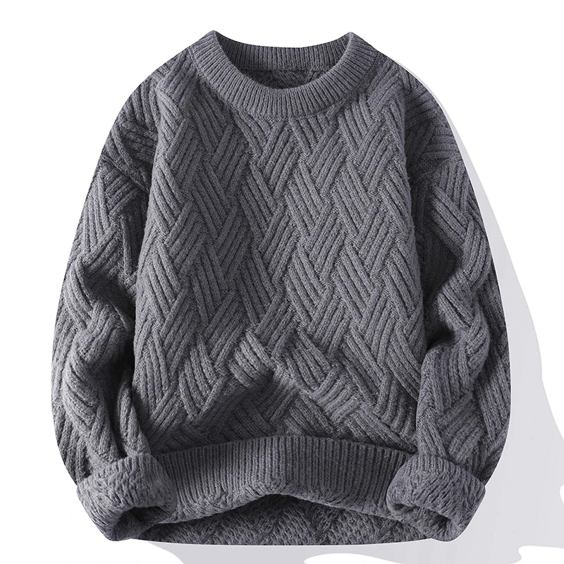 Legible Autumn and Winter Casual Sweaters Men Round Neck Collar Knitted Pullovers Male Loose Sweater Man