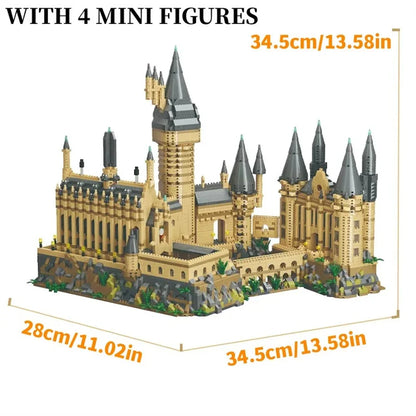 Magic Movie Castle School Micro Building Blocks Street View Architecture MOC Architecture Scenery Toy Christmas Birthday Gifts