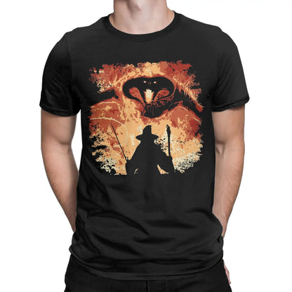 Men T-Shirt You shall not pass L-Lords Of The R-Rings Vintage Cotton Tees Short Sleeve  T Shirts O Neck Tops Printed