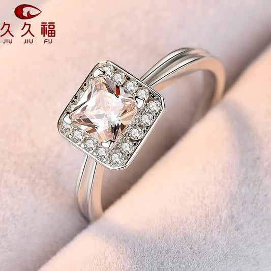 Fashion Princess Square Versatile Ring for Women, PT950 Platinum Plus Moissanite, perfectly match all styles of women's outfits.