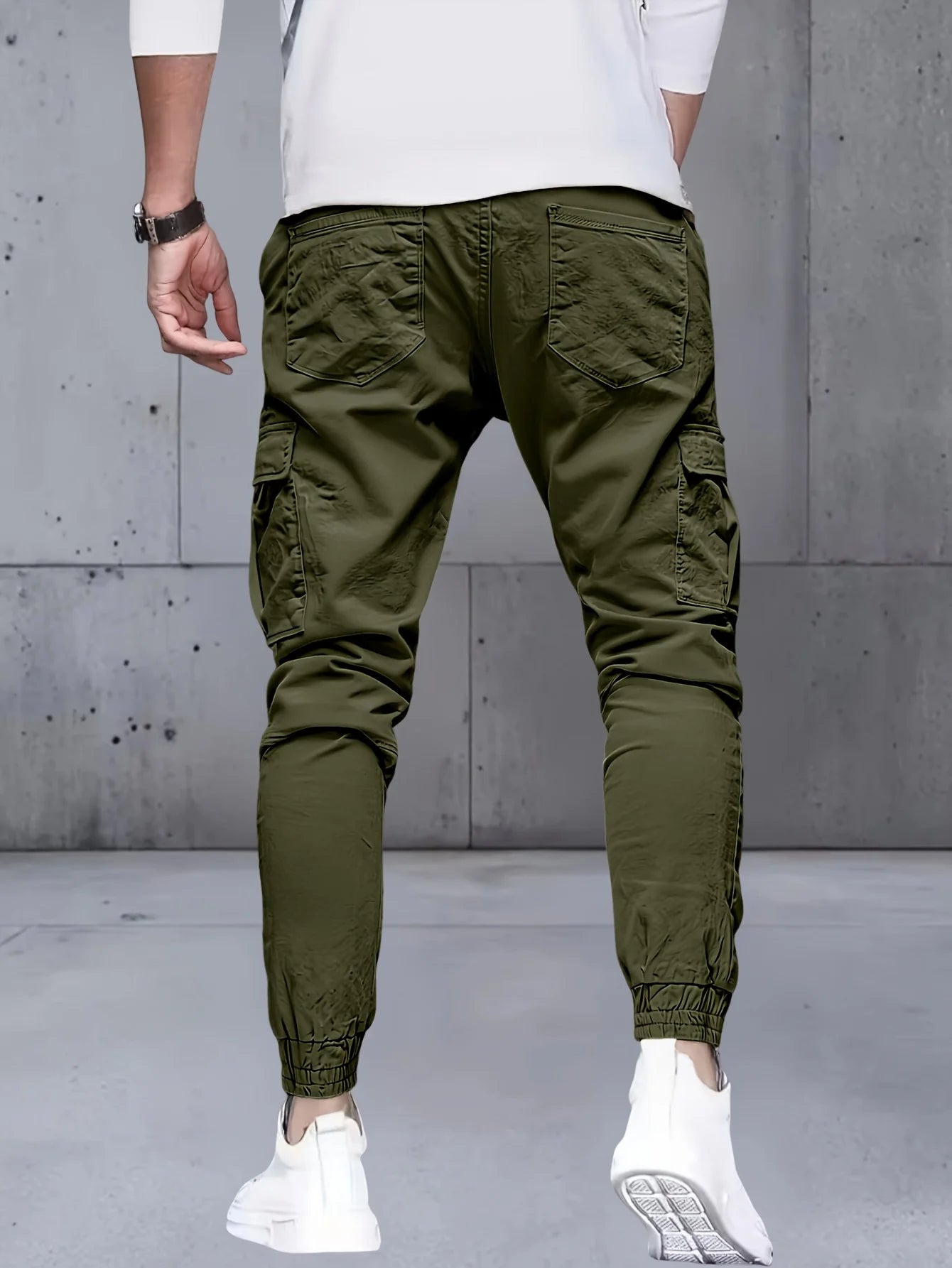 3 pieces of long pants for men, regular fashion pants and sports pants, pocket elastic waistband and ankle pants, work pants