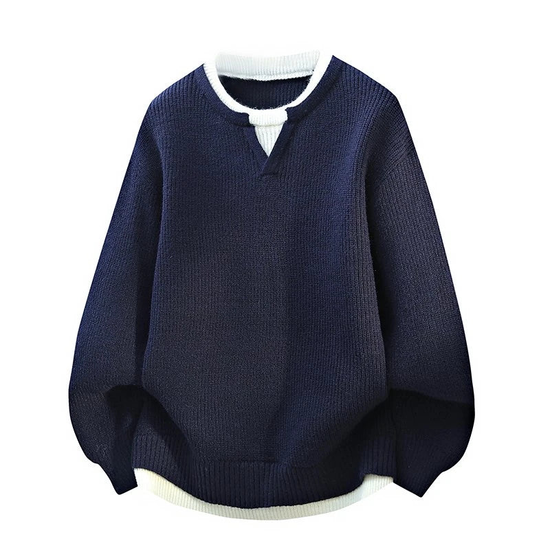 Legible Autumn and Winter Casual Sweaters Men Round Neck Collar Knitted Pullovers Male Loose Sweater Man