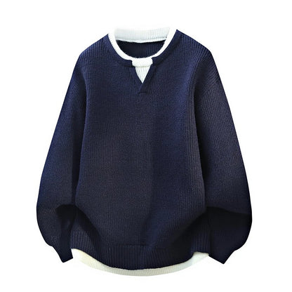 Legible Autumn and Winter Casual Sweaters Men Round Neck Collar Knitted Pullovers Male Loose Sweater Man