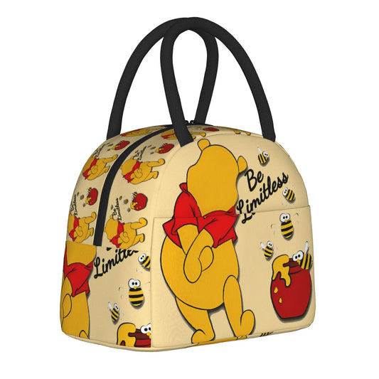 Anthropomorphic Teddy Bear Happy Insulated Lunch Bags Large Winnie The Pooh Reusable Thermal Bag Lunch Box Tote Work  Outdoor