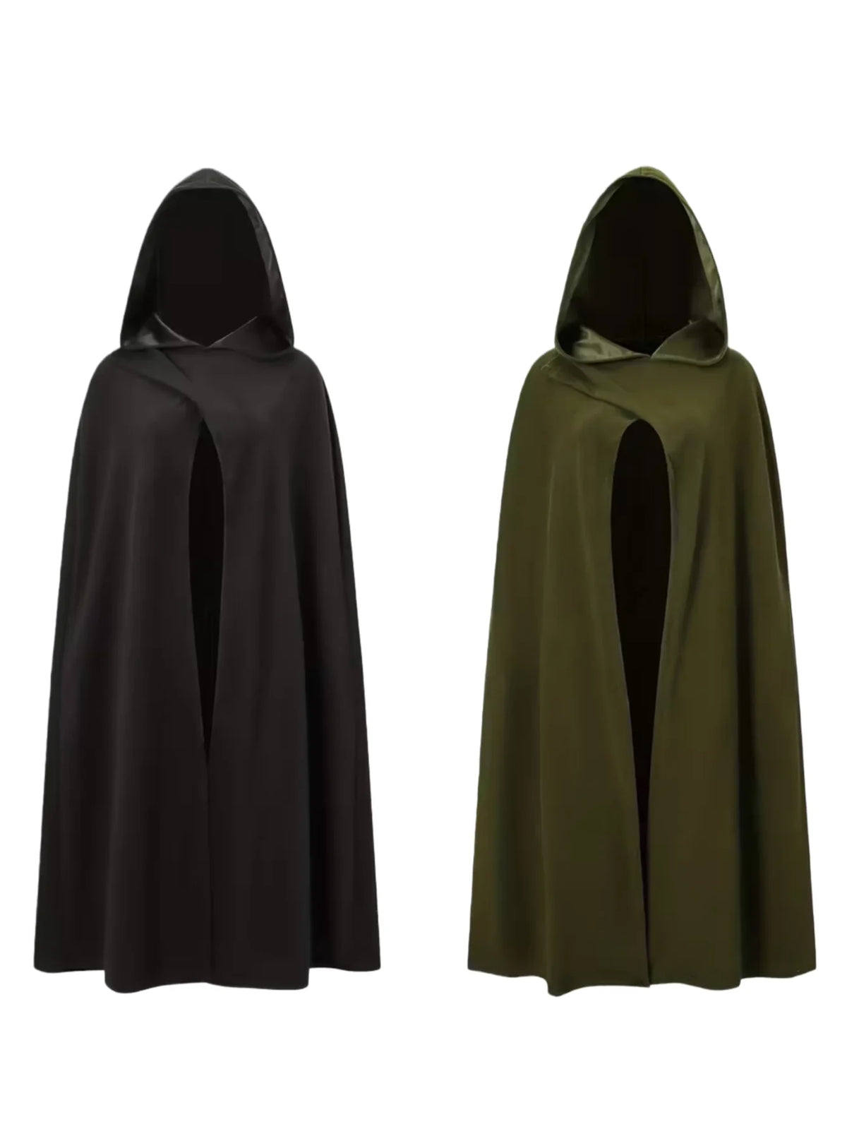 New Halloween Costume Cloak, Fleece Hooded Halloween Cape, Retro Asymmetrical Design Role Play Coat,