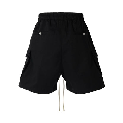 2025 Dark RO Style Drawstring Multi-pocket Tooling Shorts Men's Niche Casual Loose Straight Five-point Pants