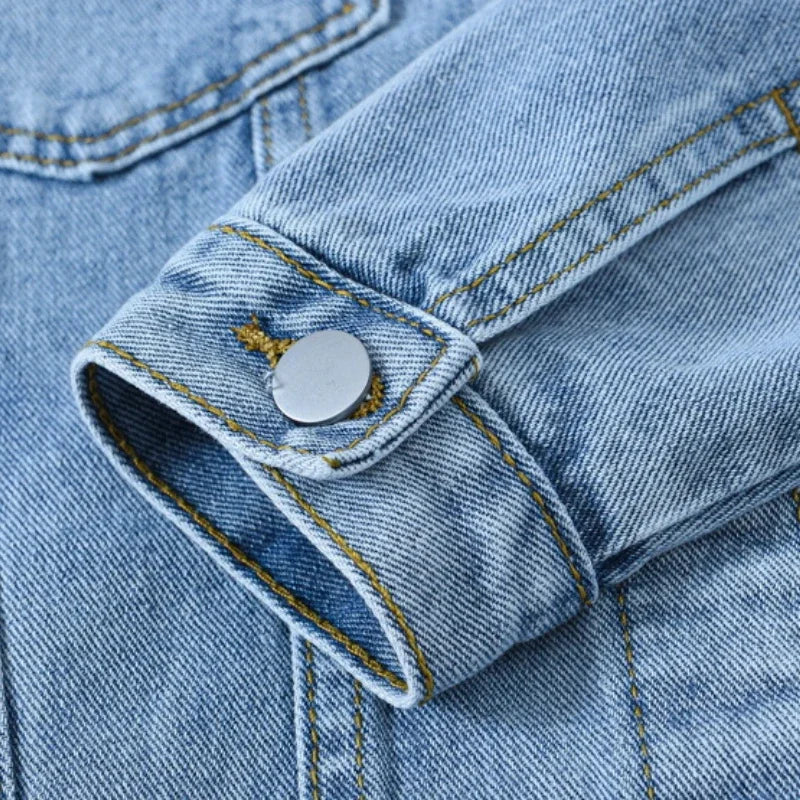 Vintage Women Jacket 2026 Autumn Winter Oversize Denim Jackets Washed Blue Jeans Coat Turn-down Collar Outwear Bomber Jacket