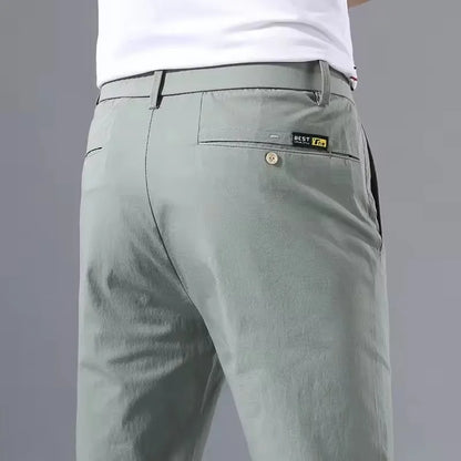 2025 Spring Autumn Thin Slim Men Casual Pants Classic Business Cotton Stretch Golf Trousers Fashion Male Clothing Pants