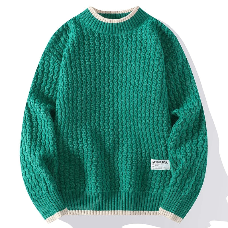 Legible Autumn and Winter Casual Sweaters Men Round Neck Collar Knitted Pullovers Male Loose Sweater Man