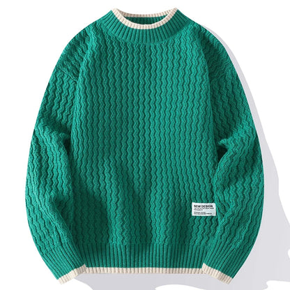 Legible Autumn and Winter Casual Sweaters Men Round Neck Collar Knitted Pullovers Male Loose Sweater Man