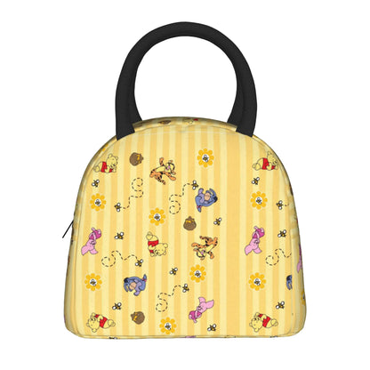 Anthropomorphic Teddy Bear Happy Insulated Lunch Bags Large Winnie The Pooh Reusable Thermal Bag Lunch Box Tote Work  Outdoor