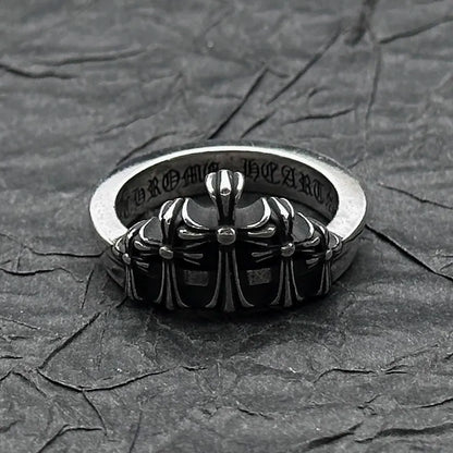 S925 Sterling Silver Vintage Crown Ring, American High-end Vintage Couple Gift, Classic Style