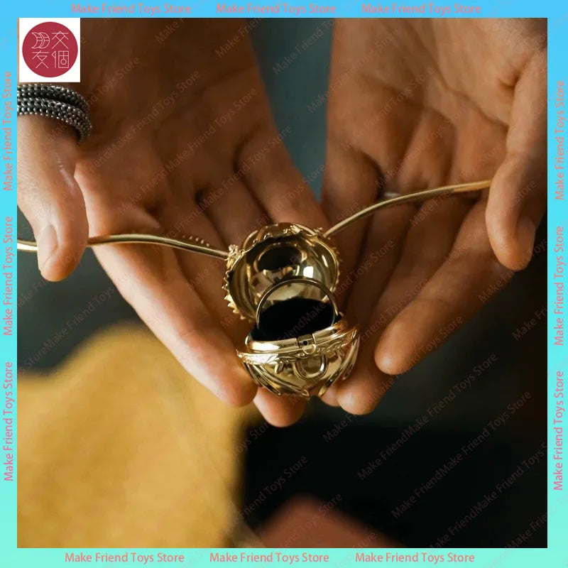 Golden Snitch Ring Box Golden Snitch Ring Box With Rotating Wings Premium Gold-Plated Metal Jewelry Box For Proposal Engagement