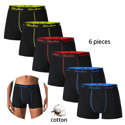 6pcs pack Black Boxer Shorts Men Underwear Soft Breathable Male Underpants for Men Homme Boxershorts