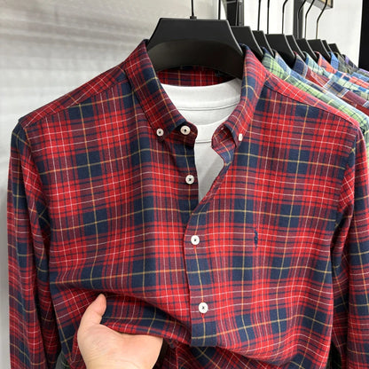 Luxury Brand Embroidery 100% Cotton Long Sleeved Shirt Men's New Shirt Men's Casual Loose Top Business Men