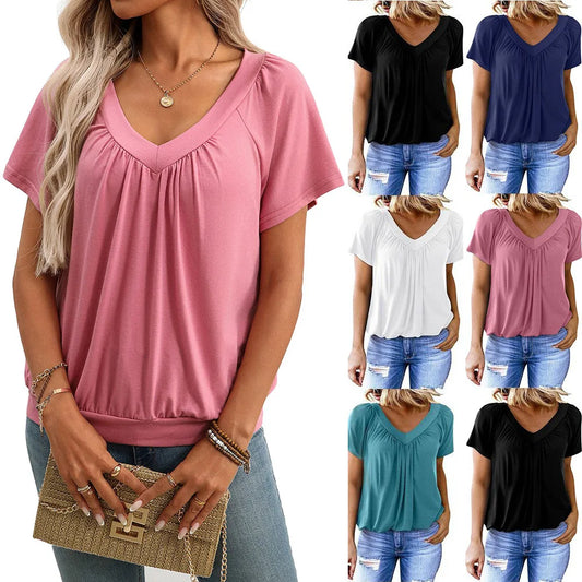 Solid Casual Loose Blouses For Women Fashion 2026 Summer Vintage Women's Oversized Shirts And Blouses Elegant Youth Female Tops