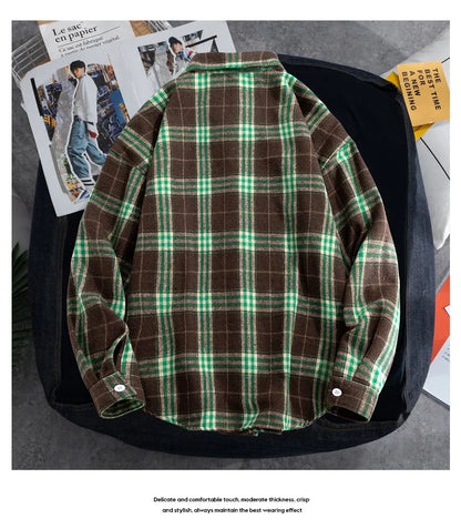 Big Size 9XL Men Flannel Plaid Shirts Long Sleeve Oversize Tops Male Loose Autumn Winter 69% Cotton Streetwear Plus Large Casual