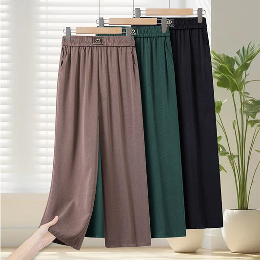 2026 Soft Cool Women's Casual Plus Size Elastic Waist Pants, High Quality Summer Pants, Women's Daily Sports Pants