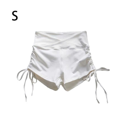 Women Shorts Fitness Hip Lifting Tights Short Leggings Yoga White