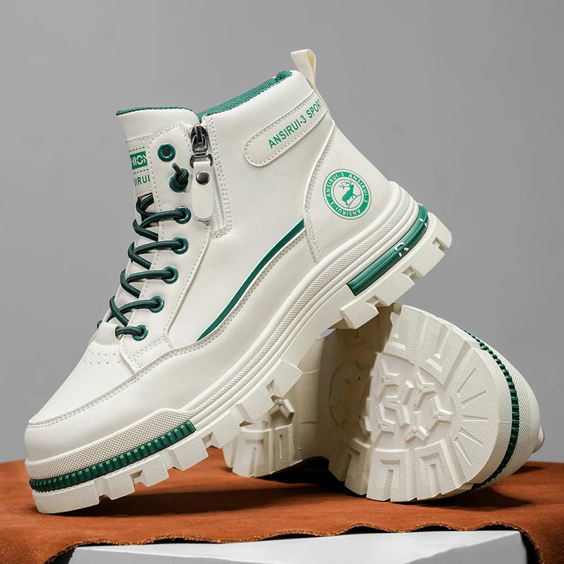 Men's Workwear High-Top Boots | Non-Slip Lace-Up Outdoor Sneakers