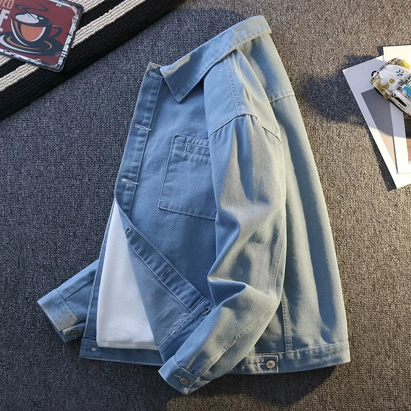 Man Coat Classic Denim Jackets For Man Relaxed Fit Streetwear Lightweight Comfortable Modern Design