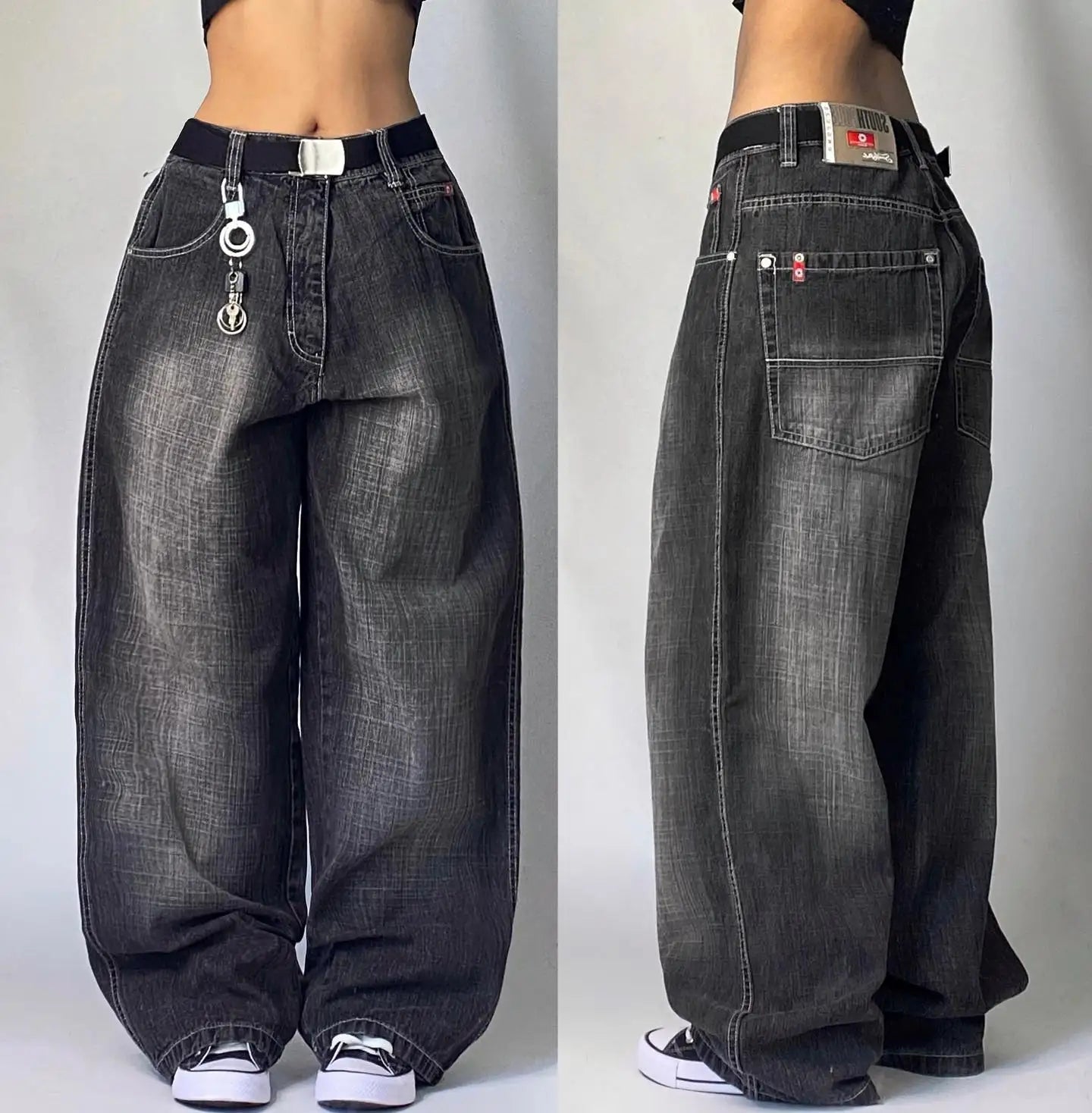 Y2K Harajuku New Punk Feng Shui Washing Old Baggy Jeans Female