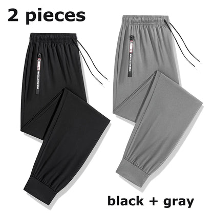 Men's Athletic Stretchy Quick Dry Pants with Zipper Pockets Lightweight Sweatpants for Outdoor Hiking Fishing Running Workout