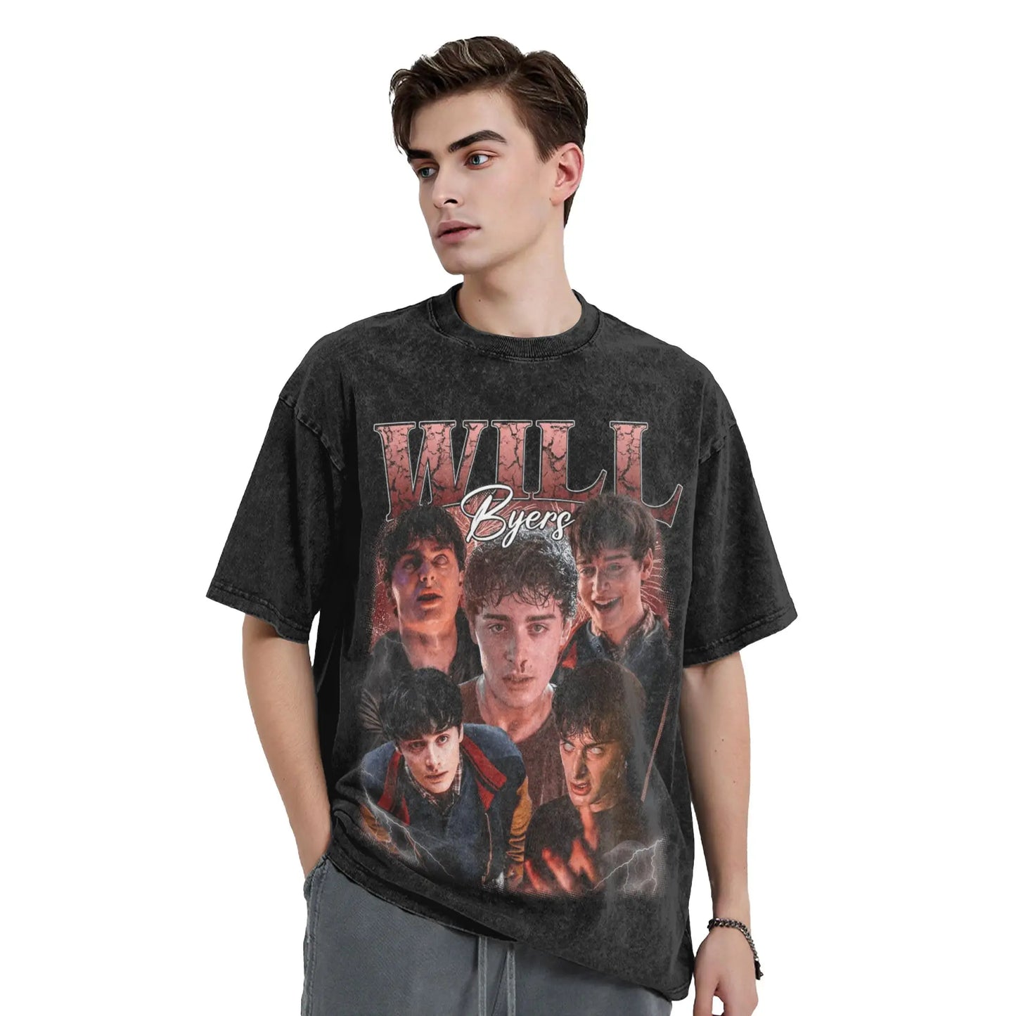 Oversized Washed T Shirt Will Byers  Loose T Shirts TV Show Popular Tshirt for Couple Summer Aesthetic Print Clothes