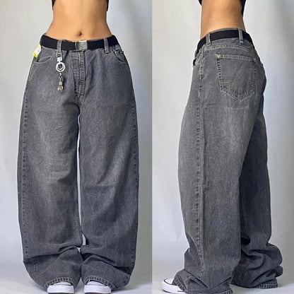Y2K Harajuku New Punk Feng Shui Washing Old Baggy Jeans Female