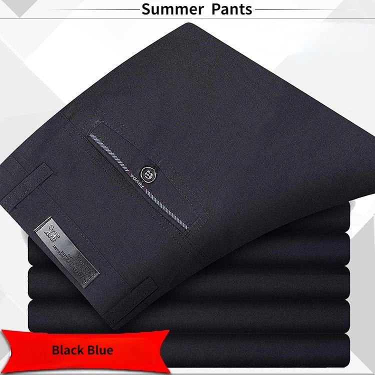 High-Quality Men's Suit Pants Classic Summer Spring Pants High Waist Autumn Trousers