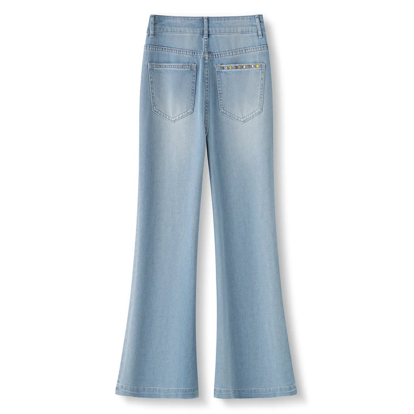 ZJYT Summer Women's Flared Jeans Thin Pants High Street Fashion 2026 New High Waist Casual Blue Denim Trousers Female Bottoms