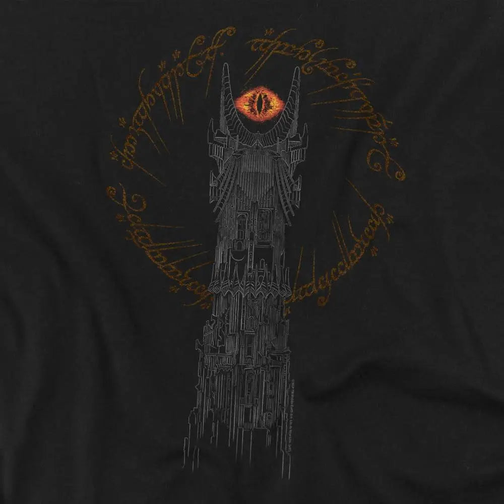 Mens Classic Lord The Rings Tower Sauron Eye T-Shirt, Black