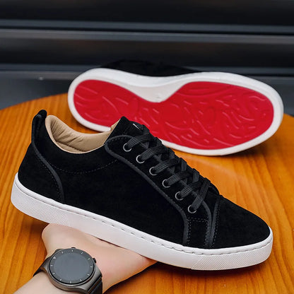 2026 New Trendy Round Toe Men Casual Flats Comfortable Non Slip Hard Wearing Sport Shoes Cross Tied Concise Lightweigh Sneakers