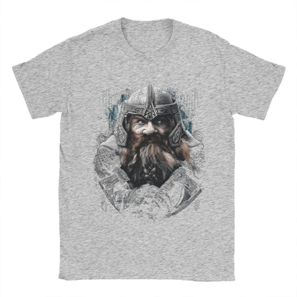 Gimli L-Lords Of The R-Rings T Shirt Men Pure Cotton Funny T-Shirt Round Neck  Tees Short Sleeve Tops 6XL