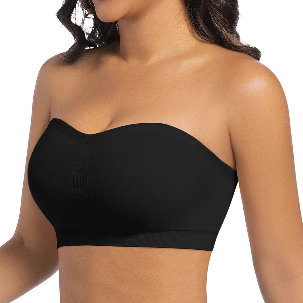Strapless Invisible M-shaped Bra Solid For Women Summer New Non-slip Sexy Push-up Comfortable Underwear For Dress Brasieres