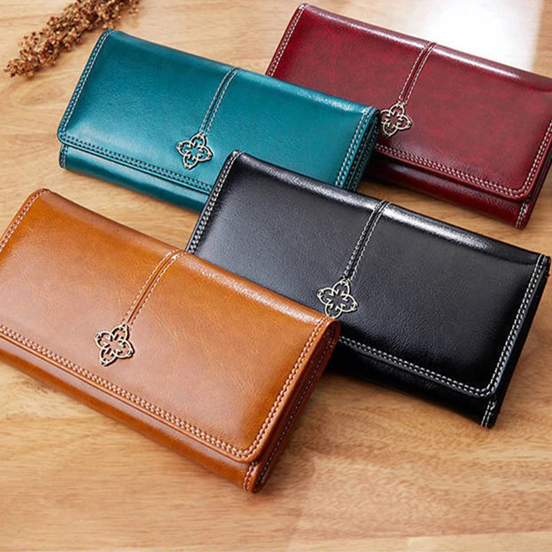 Women's Leather Wallet	Woman Luxury Long Wallets Fashion Women Purses Money Bags 2022 Handbags Women's Purse Cards Holder