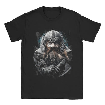 Gimli L-Lords Of The R-Rings T Shirt Men Pure Cotton Funny T-Shirt Round Neck  Tees Short Sleeve Tops 6XL