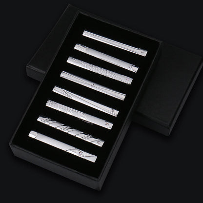 Luxury Men's Tie Clips Set Gifts Box Hight Quality Tieclip Business Accessories Suit 8 Pieces Set Multiple Styles Gifts For Men