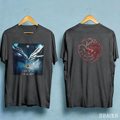 House of The Dragon New Movie 2026 Graphic Print T-shirt 2026 Summer Men Women 100_Cotton Oversized T-shirt Street Wear Y2K