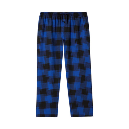 Men's Pajama Bottom Flannel Trendy Plaid Solid Casual Comfy with Pocket Warm Loose Sleeping Pants Stretchy Elastic Waistband