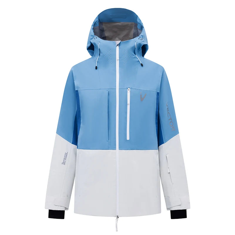 VECTOR Man and Woman Open Skiing Jacket with High Pressure Waterproof and Wear Resistant Full Pressure Adhesive Snowboard