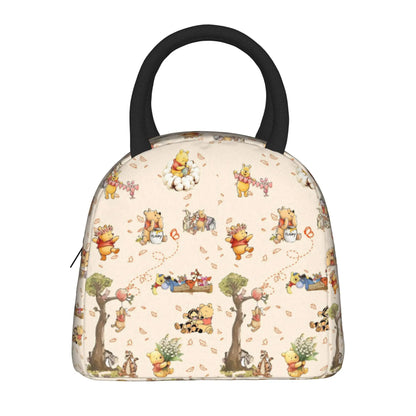 Anthropomorphic Teddy Bear Happy Insulated Lunch Bags Large Winnie The Pooh Reusable Thermal Bag Lunch Box Tote Work  Outdoor