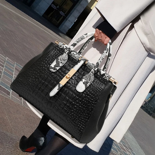 Aidrani 2026 New Style Large-Capacity Genuine Leather Women's Bag with Stone Pattern, Luxury High-End Sense Women's Handbag