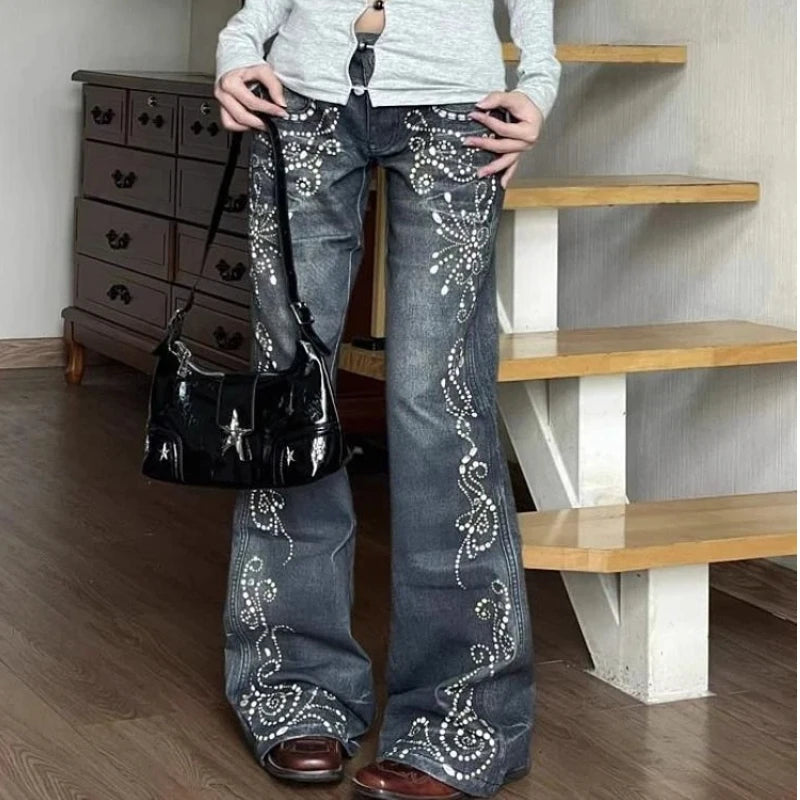 Jeans Women Y2k Pants Vintage Low Rise Bootcut Distressed Denim Trousers  Women  Design  Autumn Winter Fashion