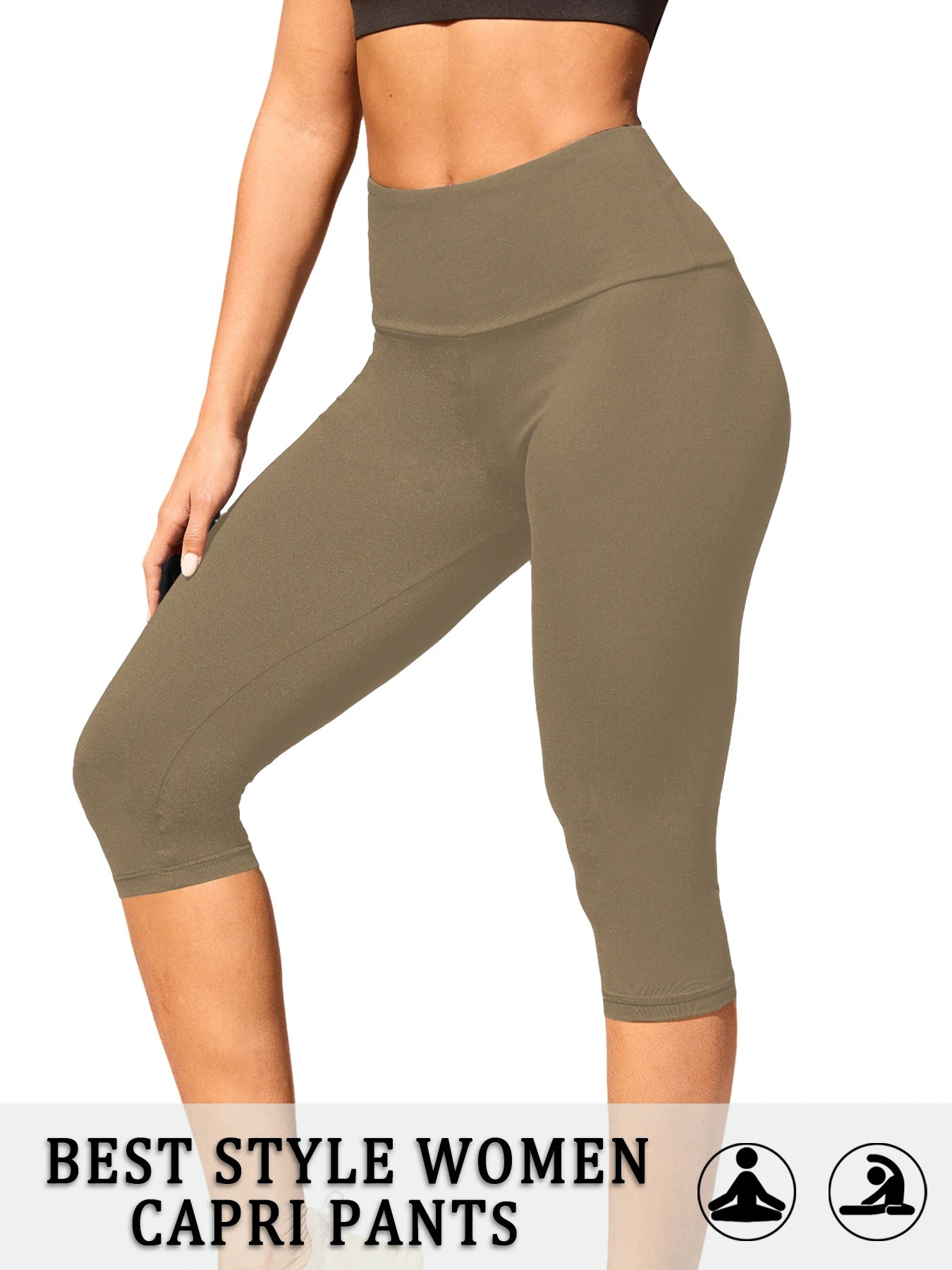 Women'S Super soft Capri Pants，High Waisted Tummy Control Leggings for Cozy Home & Casual Outfit