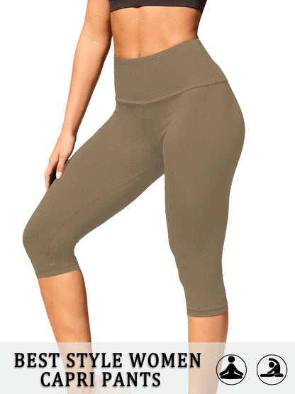 Women'S Super soft Capri Pants，High Waisted Tummy Control Leggings for Cozy Home & Casual Outfit