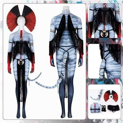Avatar of Fire Ash Cosplay Varang Costume for Women Jumpsuit Headgear Tails Roleplay Outfits